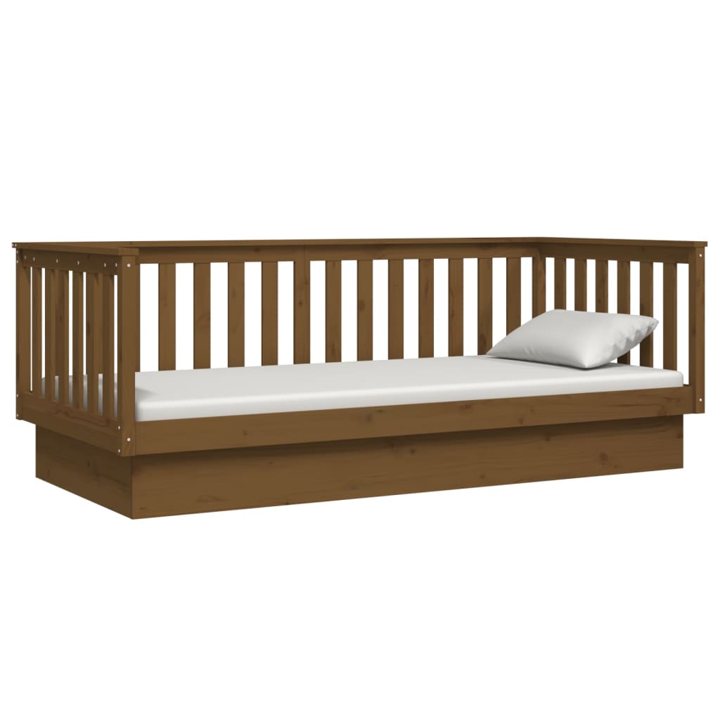 daybed 80x200 cm massivt fyrretræ gyldenbrun