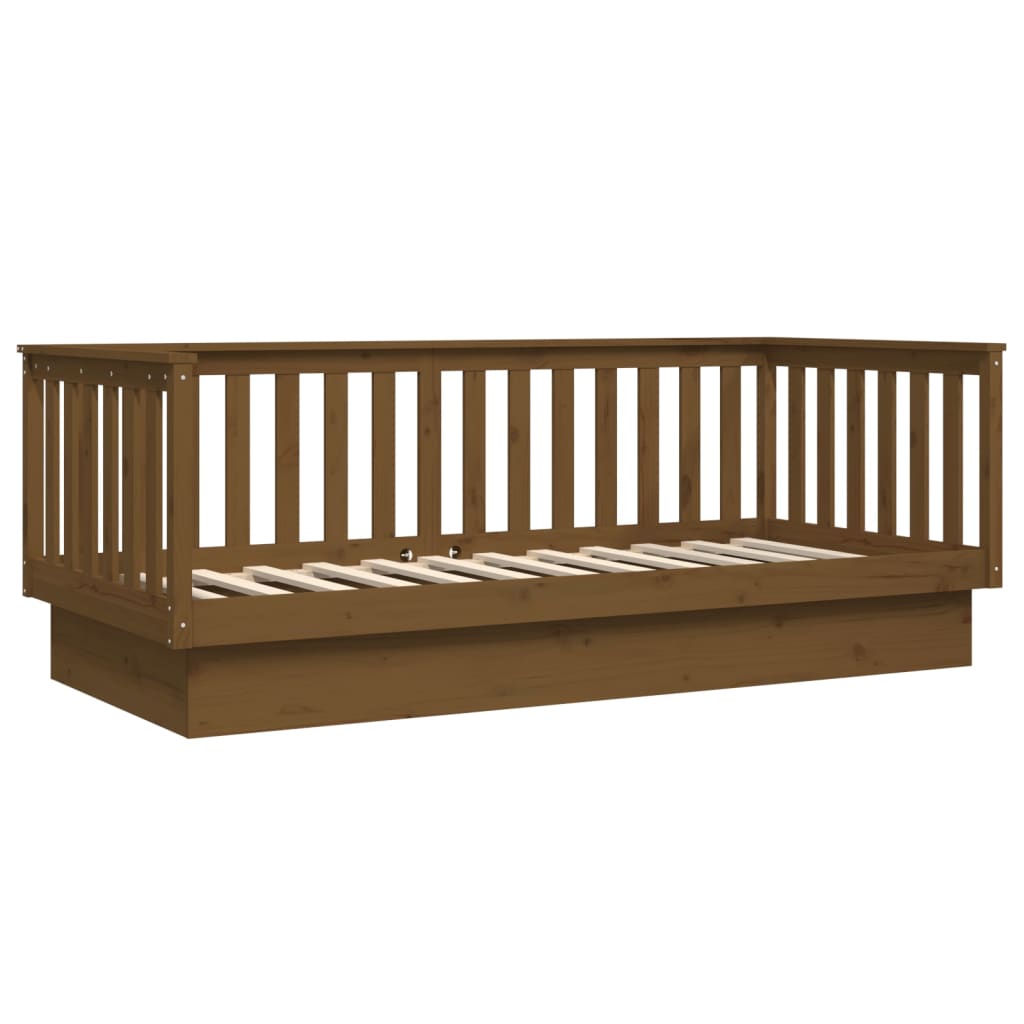 daybed 80x200 cm massivt fyrretræ gyldenbrun