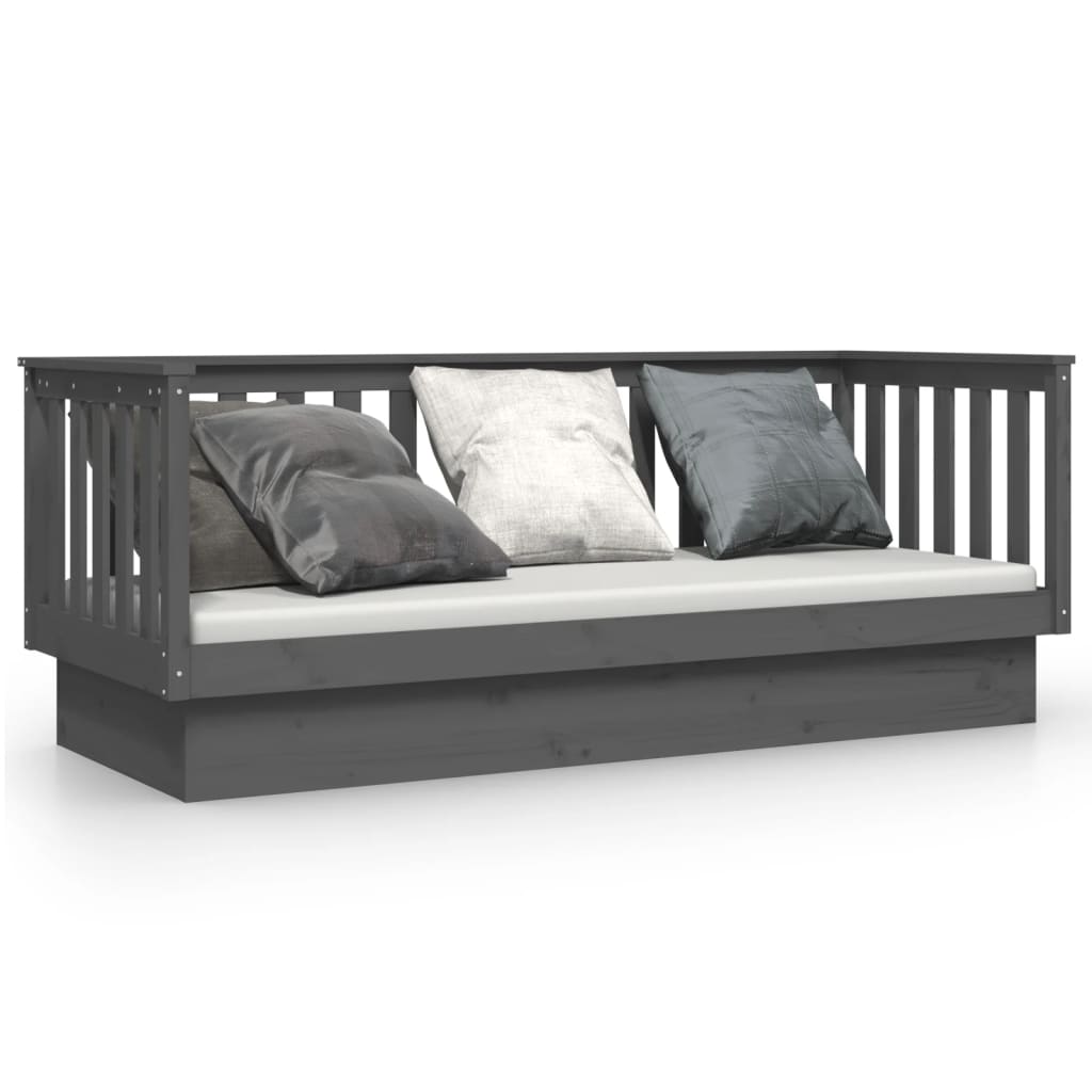 daybed 75x190 cm massivt fyrretræ grå