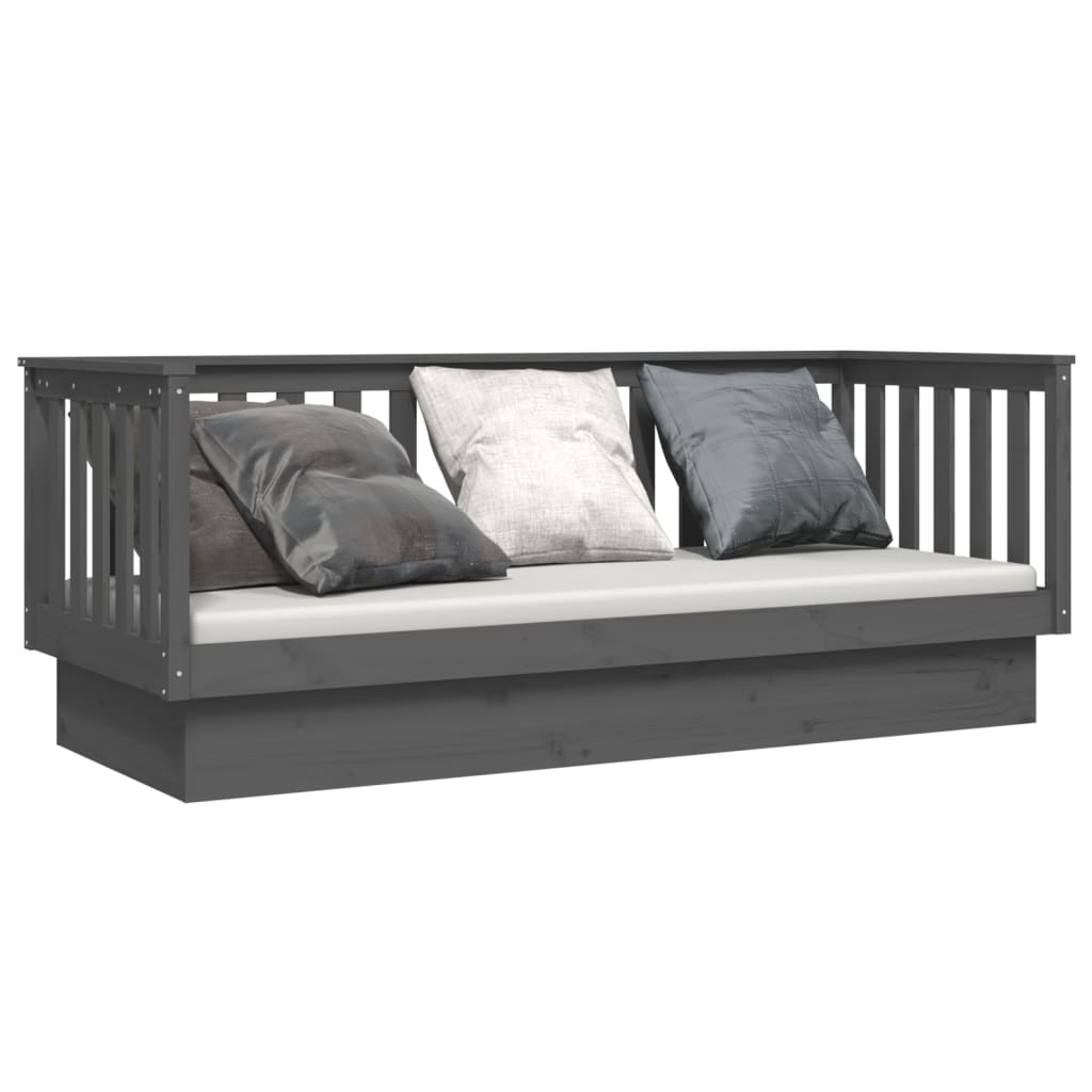 daybed 75x190 cm massivt fyrretræ grå