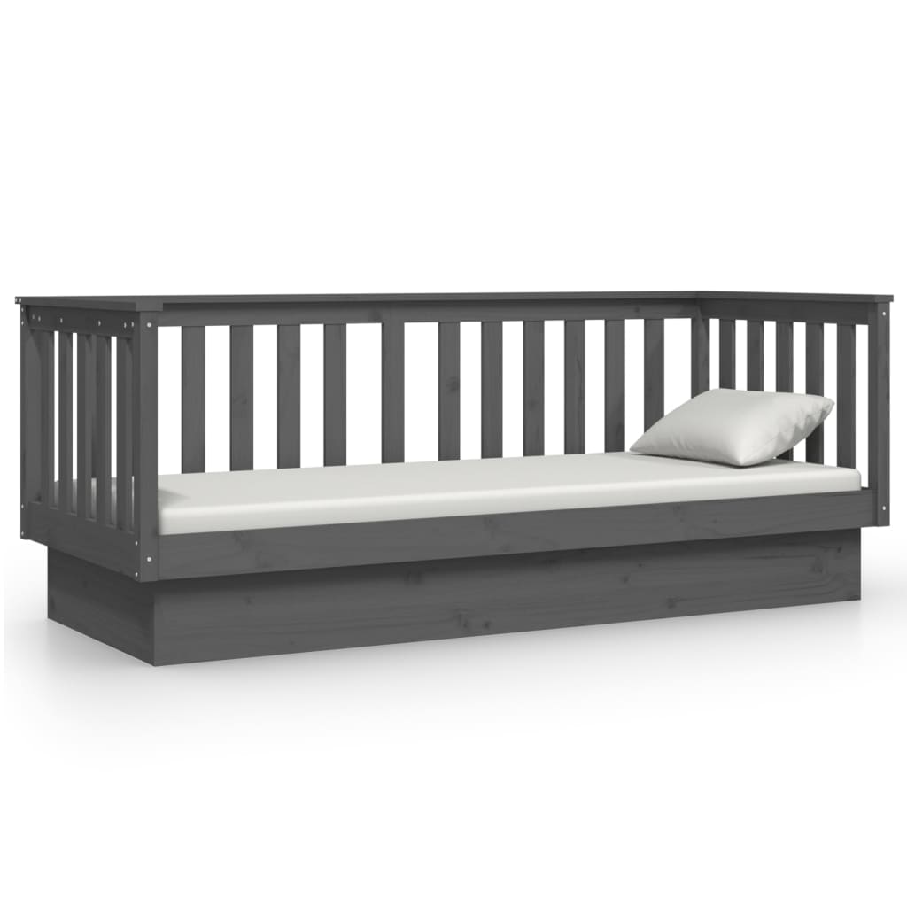 daybed 75x190 cm massivt fyrretræ grå