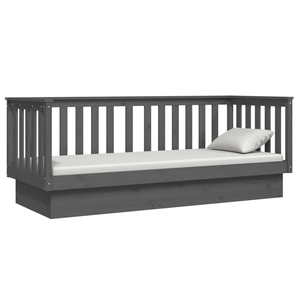 daybed 75x190 cm massivt fyrretræ grå