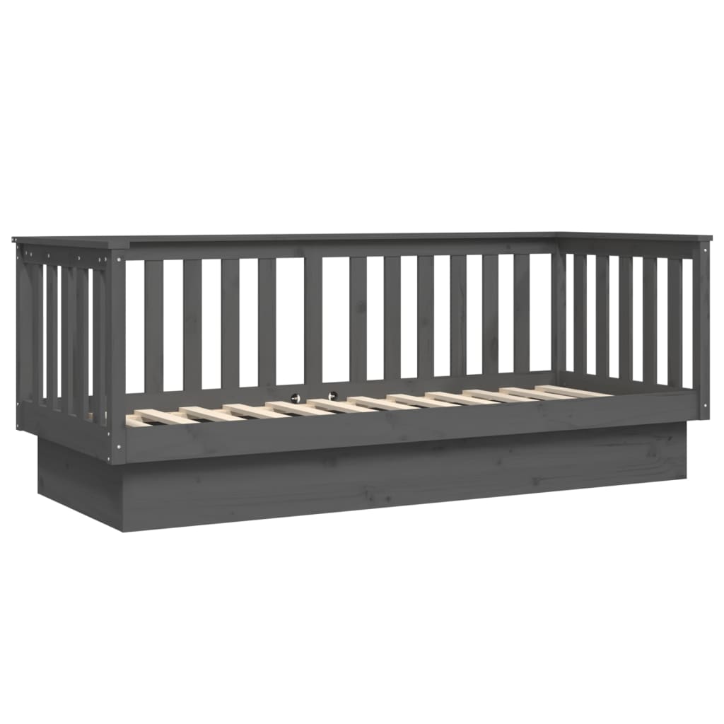 daybed 75x190 cm massivt fyrretræ grå