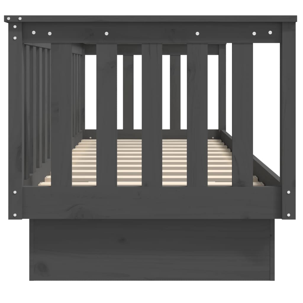 daybed 75x190 cm massivt fyrretræ grå