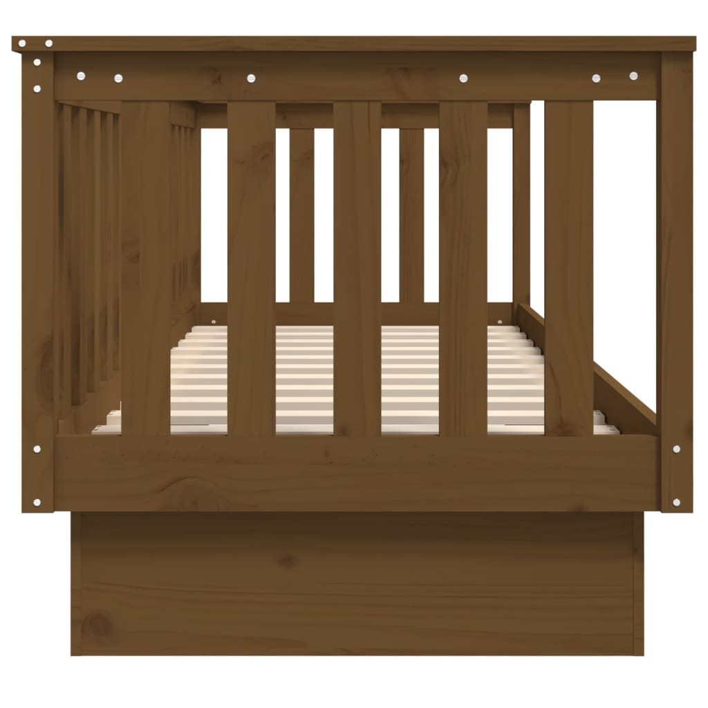 daybed 75x190 cm massivt fyrretræ gyldenbrun