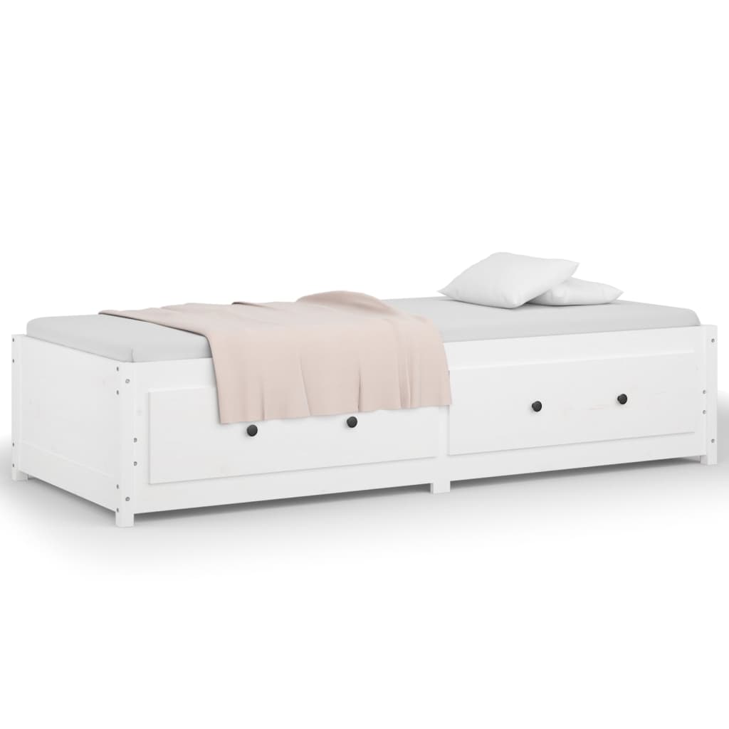 daybed uden madras 80x200 cm massivt fyrretræ hvid