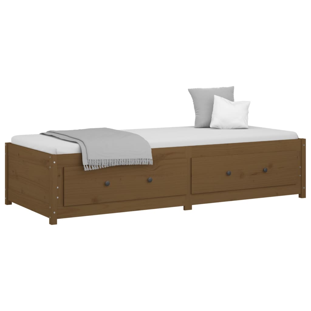 daybed 80x200 cm massivt fyrretræ gyldenbrun