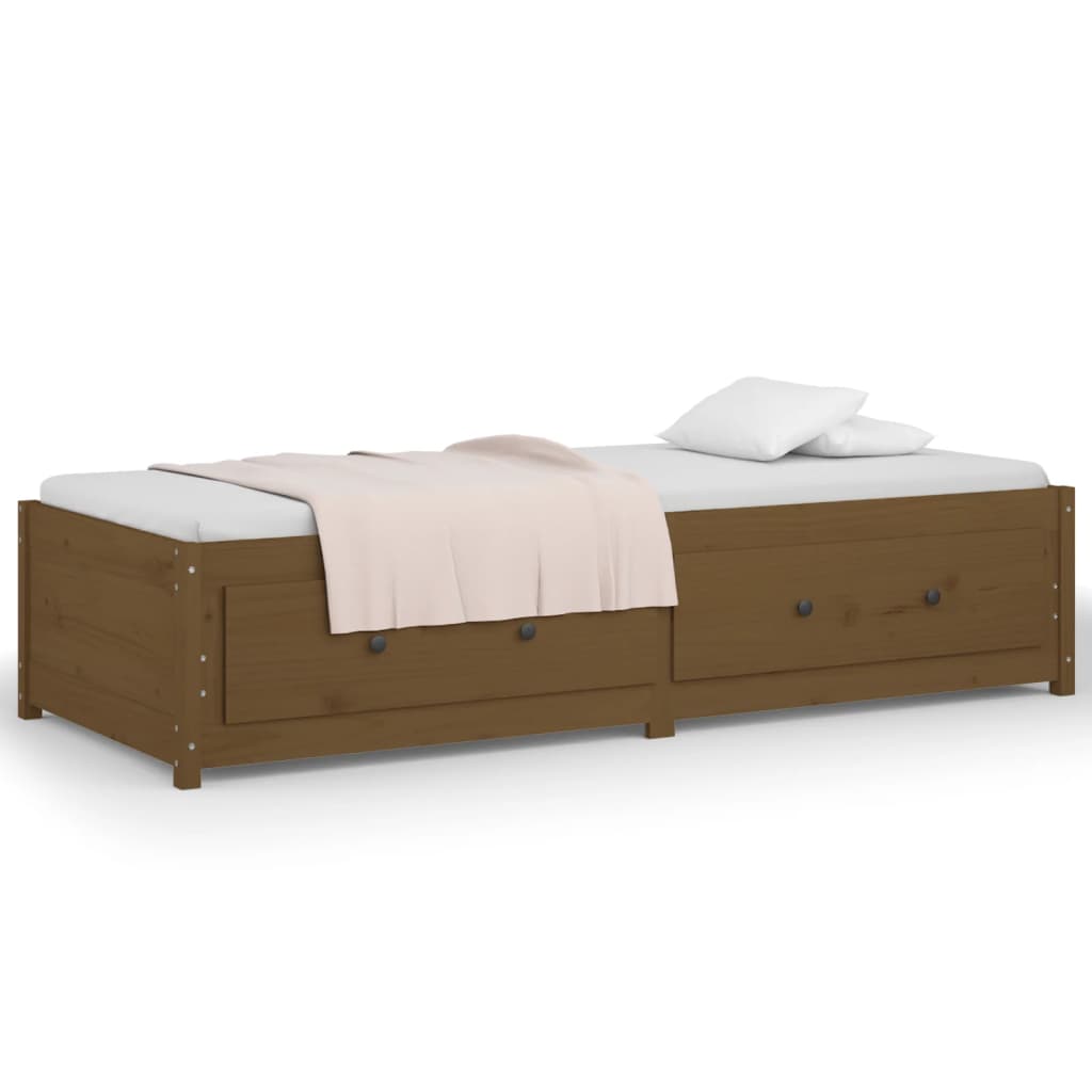 daybed 80x200 cm massivt fyrretræ gyldenbrun