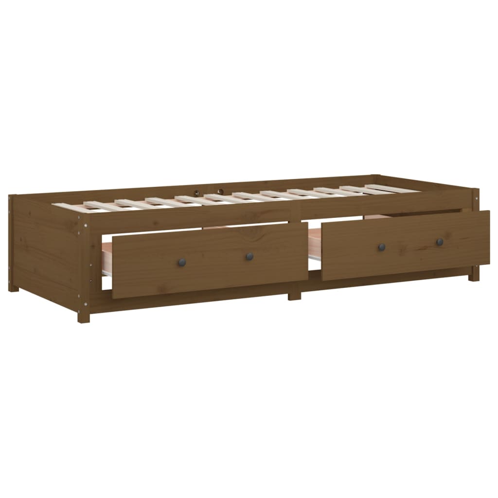 daybed 80x200 cm massivt fyrretræ gyldenbrun