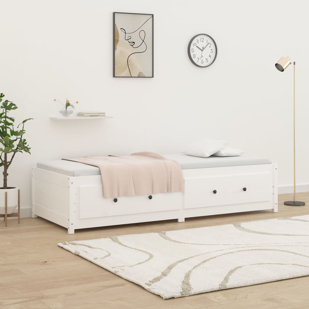 daybed uden madras 90x200 cm massivt fyrretræ hvid