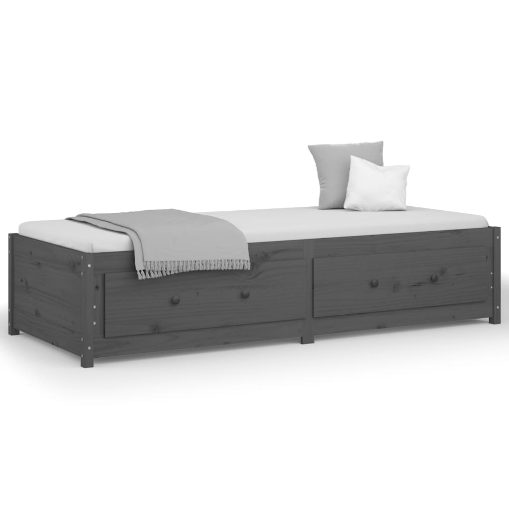 daybed 90x200 cm massivt fyrretræ grå