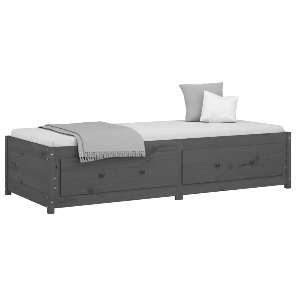 daybed 90x200 cm massivt fyrretræ grå
