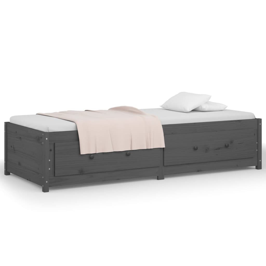 daybed 90x200 cm massivt fyrretræ grå