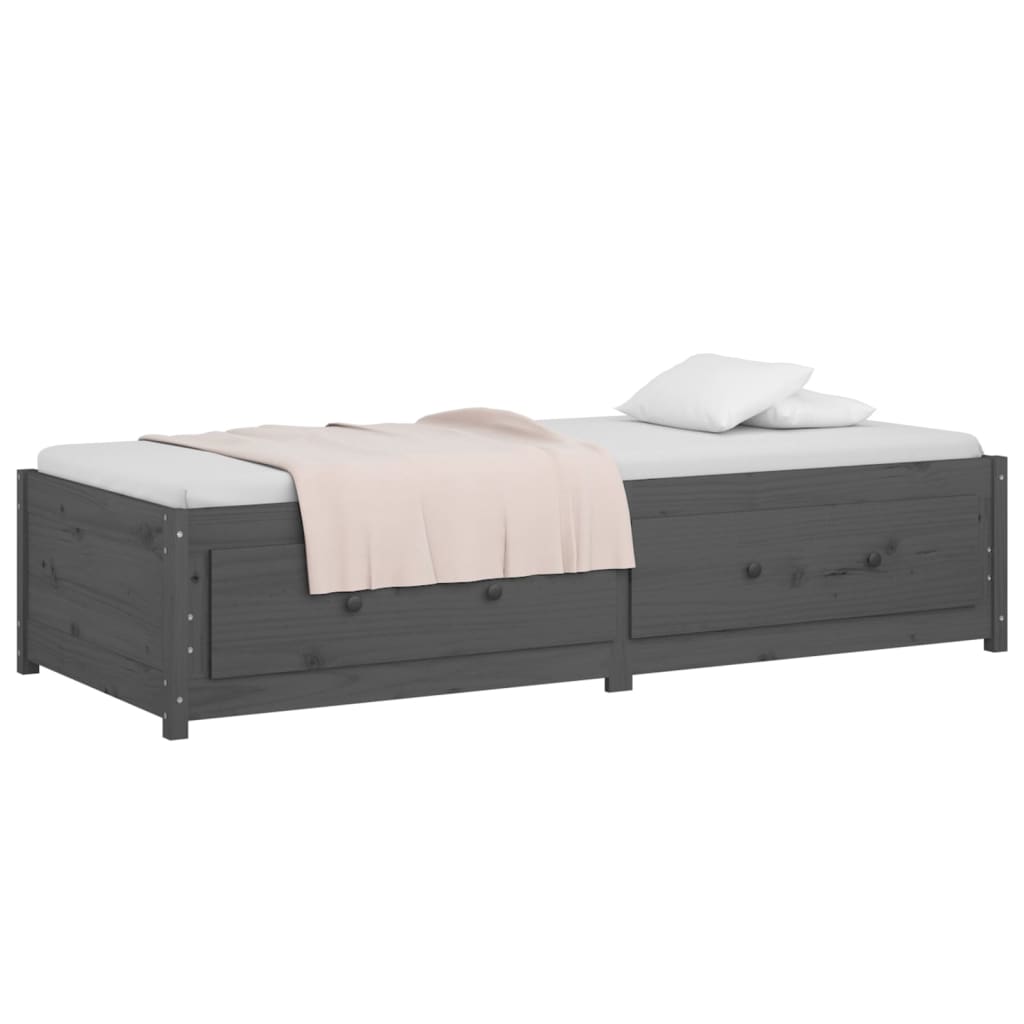 daybed 90x200 cm massivt fyrretræ grå