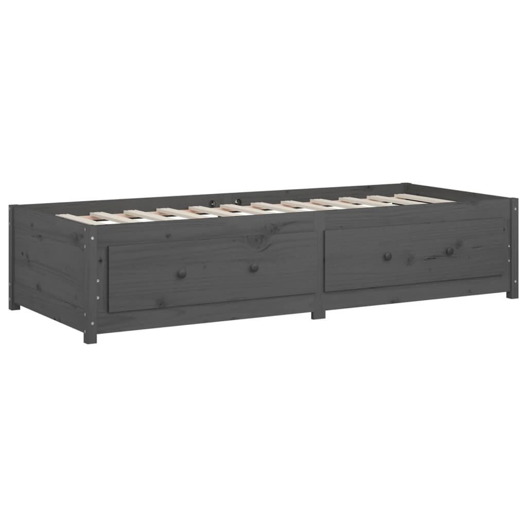 daybed 90x200 cm massivt fyrretræ grå