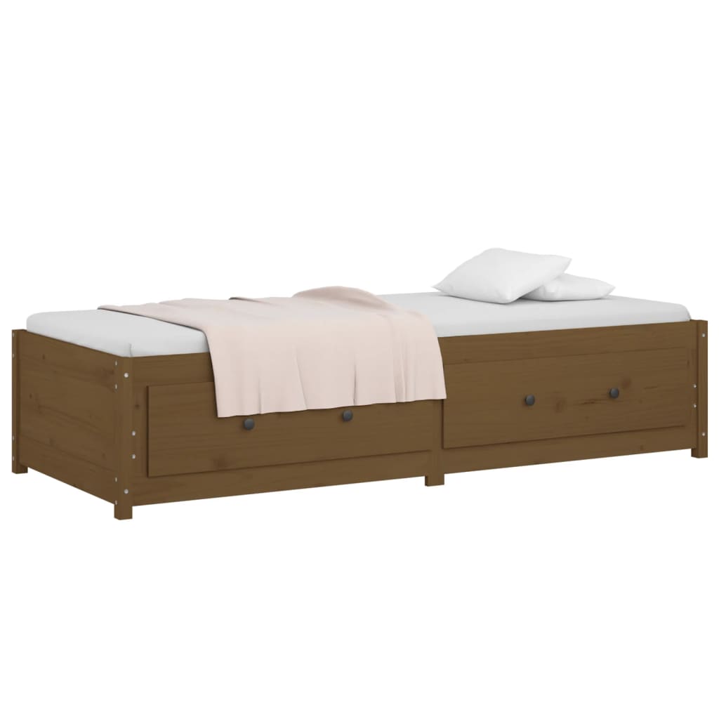 daybed 90x200 cm massivt fyrretræ gyldenbrun