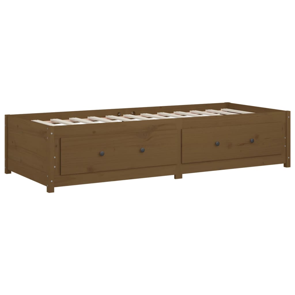 daybed 90x200 cm massivt fyrretræ gyldenbrun