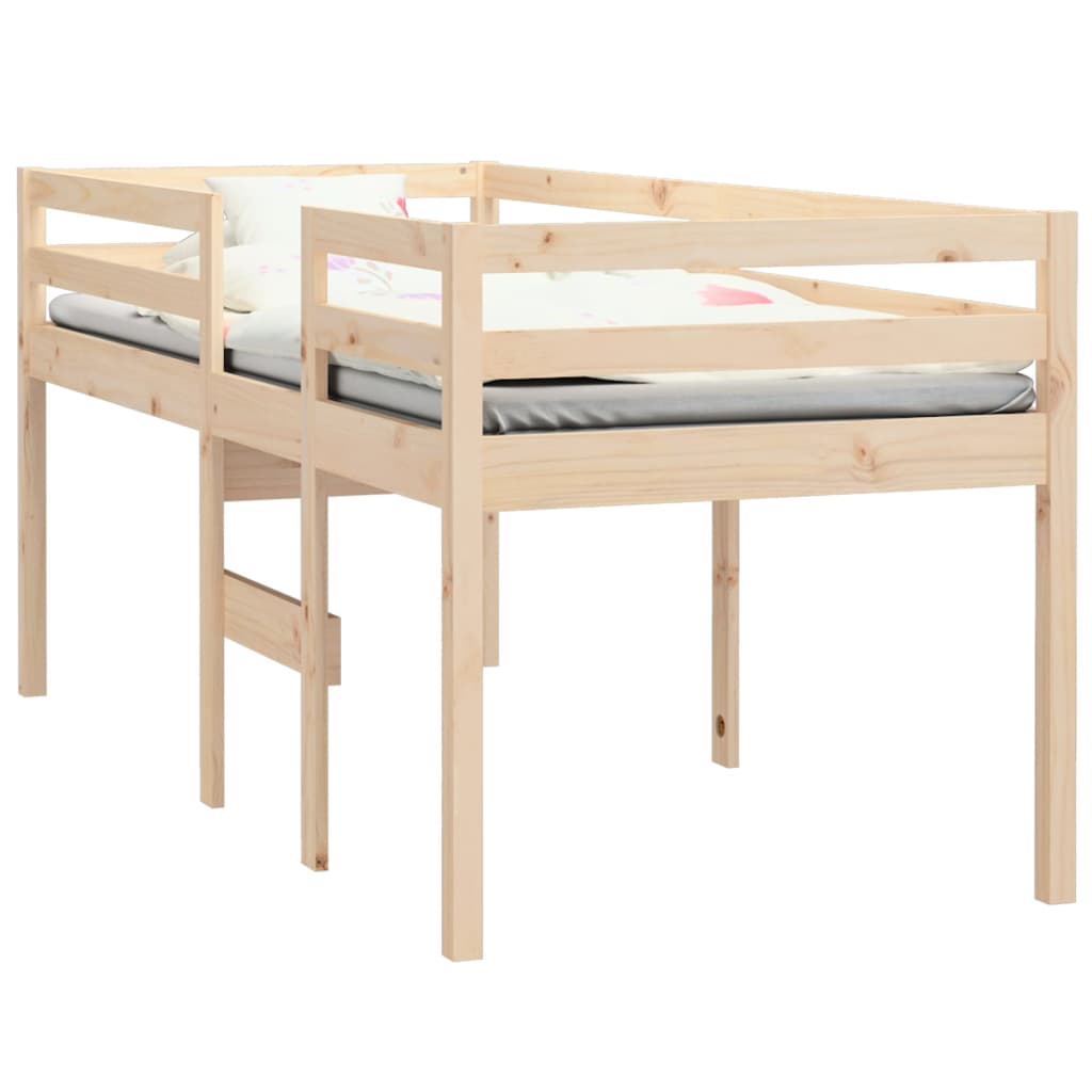 højseng 90x190 cm massivt fyrretræ