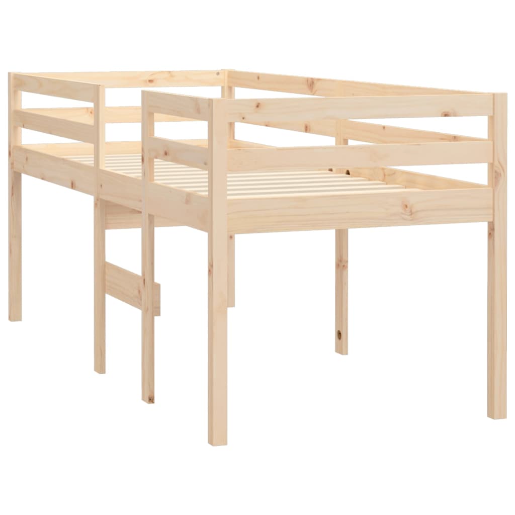 højseng 90x190 cm massivt fyrretræ
