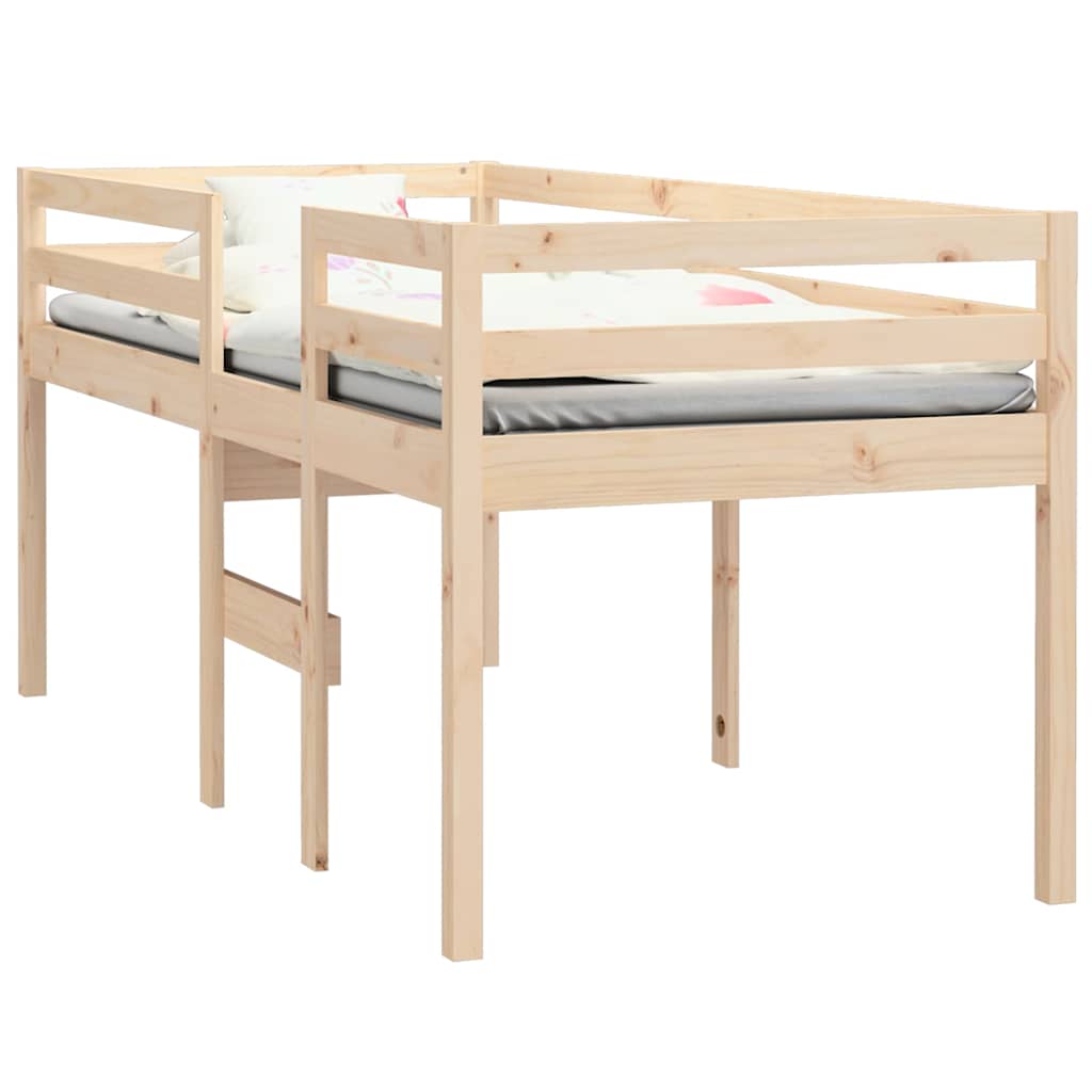 højseng 75x190 cm massivt fyrretræ