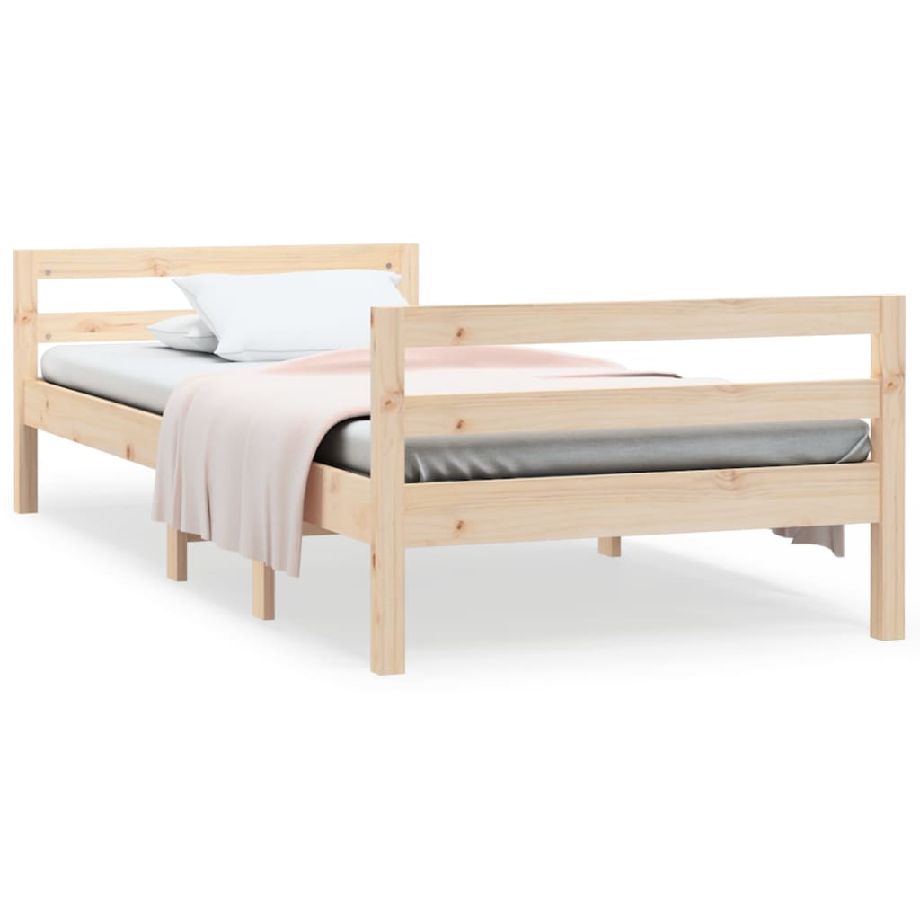 sengeramme uden madras 90x200 cm massivt fyrretræ