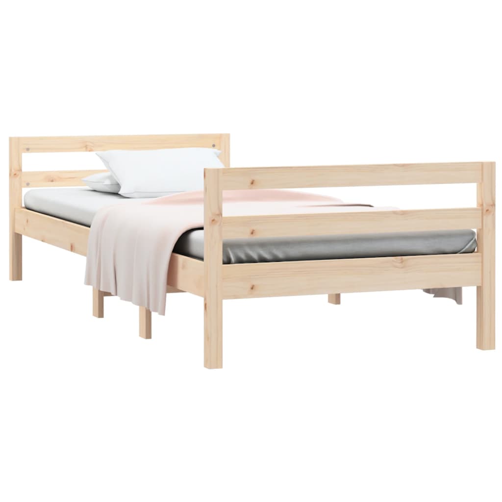 sengeramme uden madras 90x200 cm massivt fyrretræ