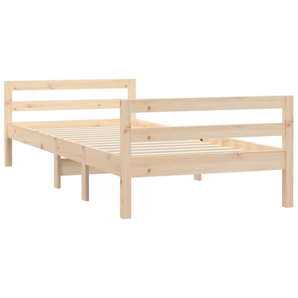 sengeramme uden madras 90x200 cm massivt fyrretræ