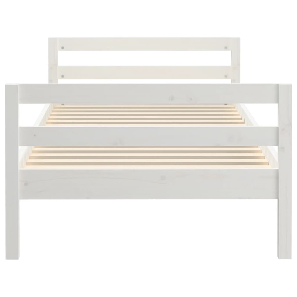 sengeramme uden madras 90x200 cm massivt fyrretræ hvid