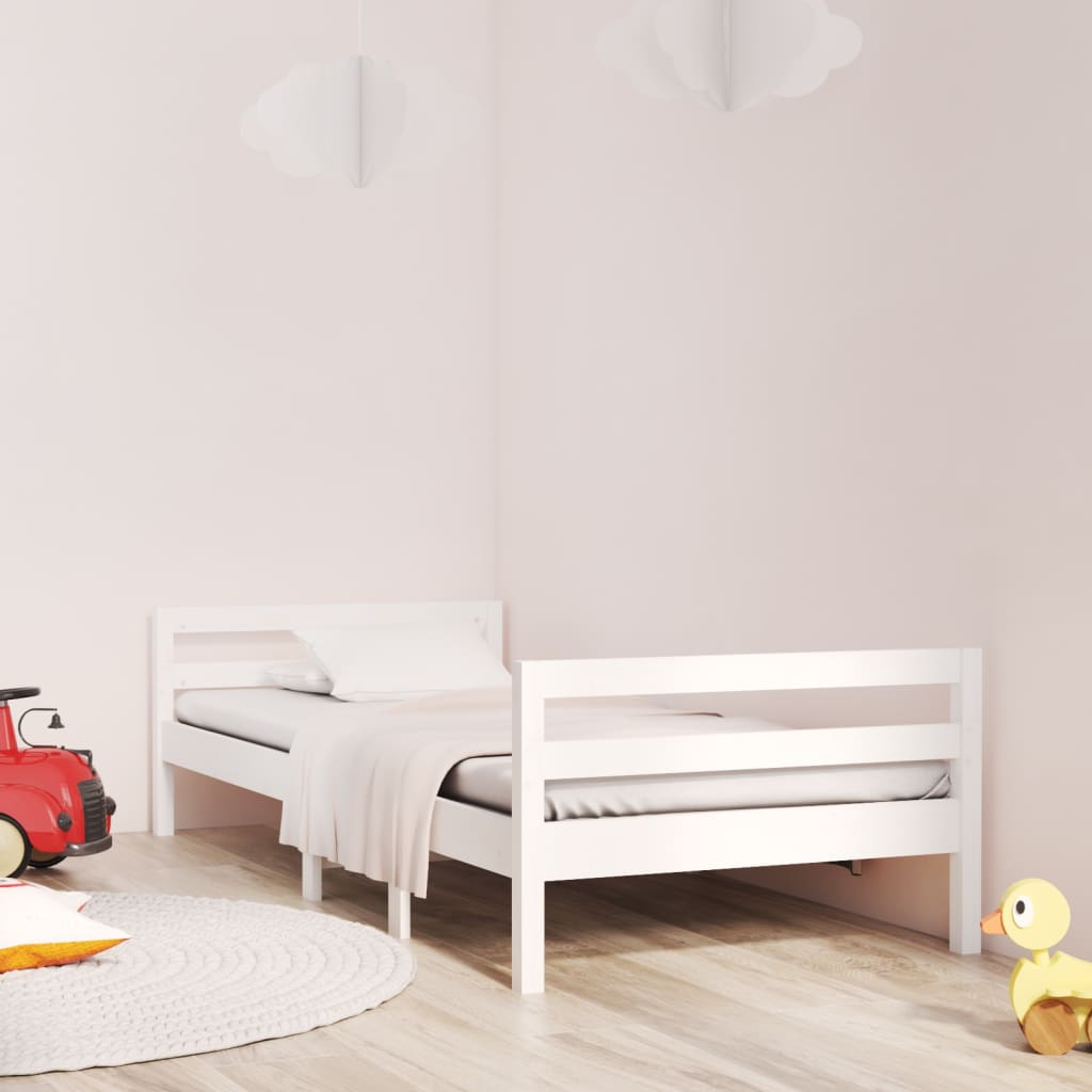 sengeramme uden madras 90x200 cm massivt fyrretræ hvid