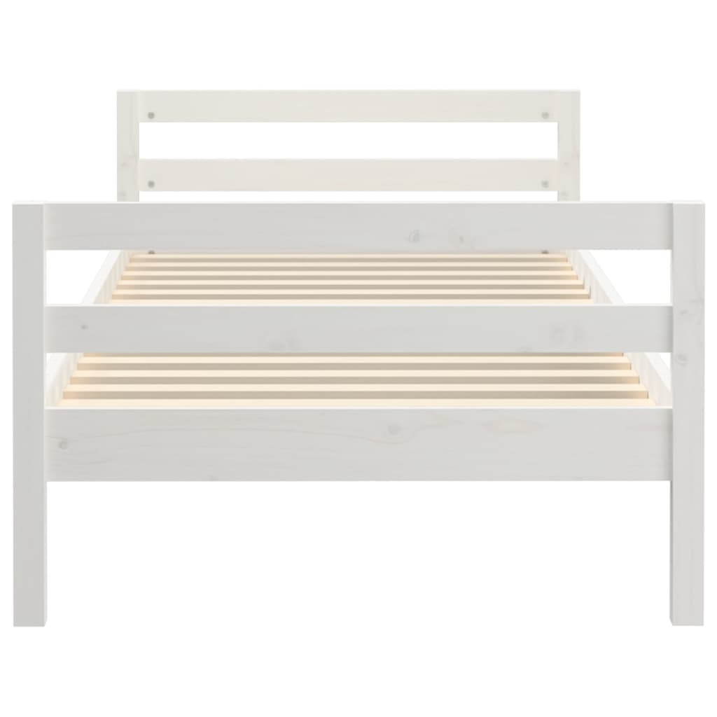 sengeramme uden madras 80x200 cm massivt fyrretræ hvid