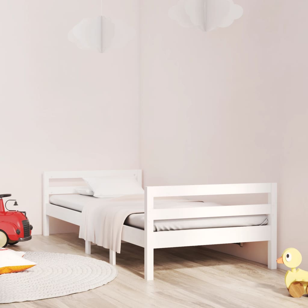 sengeramme uden madras 80x200 cm massivt fyrretræ hvid