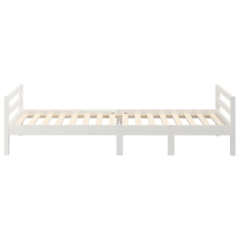 sengeramme uden madras 75x190 cm massivt fyrretræ hvid