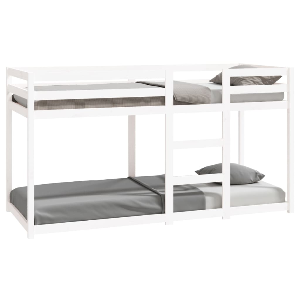 køjeseng 80x200 cm massivt fyrretræ hvid