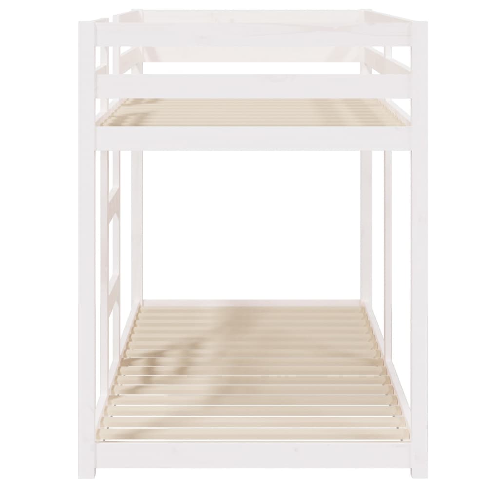 køjeseng 80x200 cm massivt fyrretræ hvid