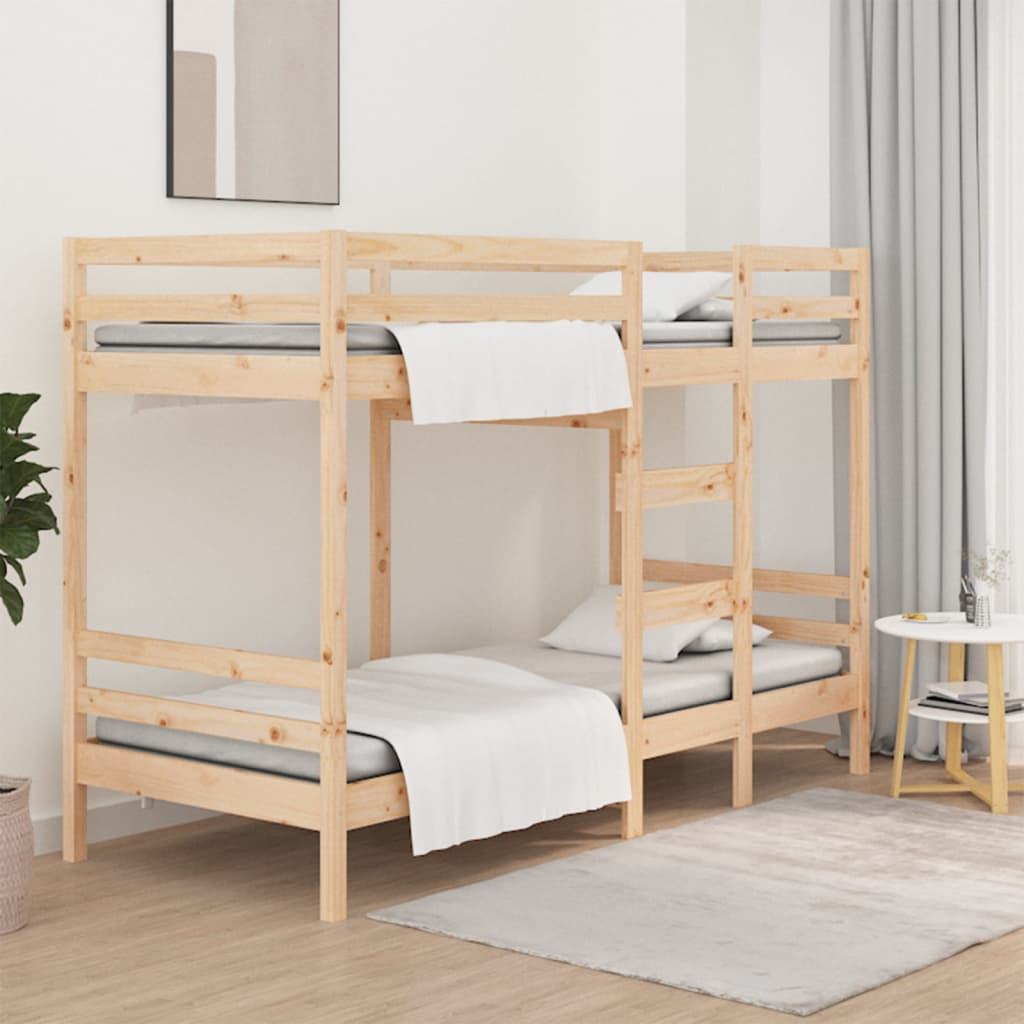 køjeseng uden madras 90x190 cm massivt fyrretræ