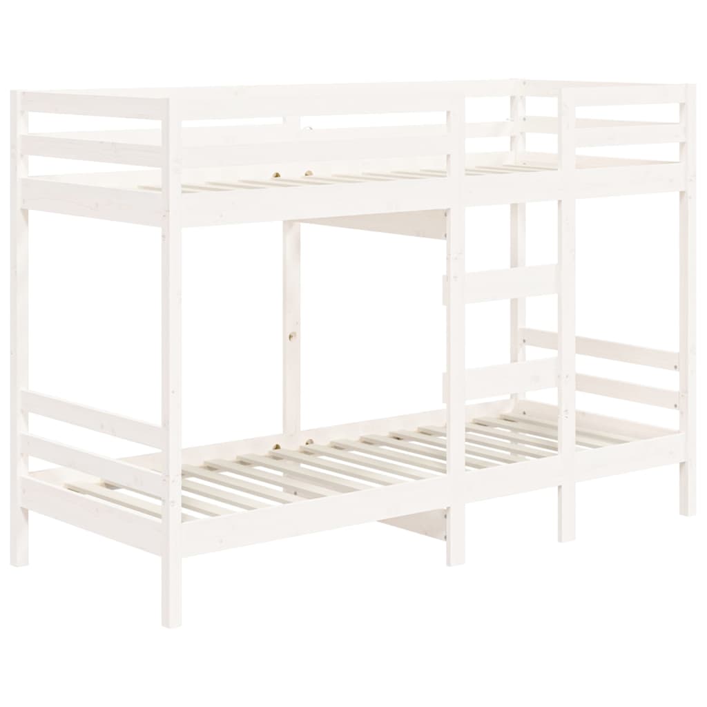 køjeseng 90x190 cm massivt fyrretræ hvid