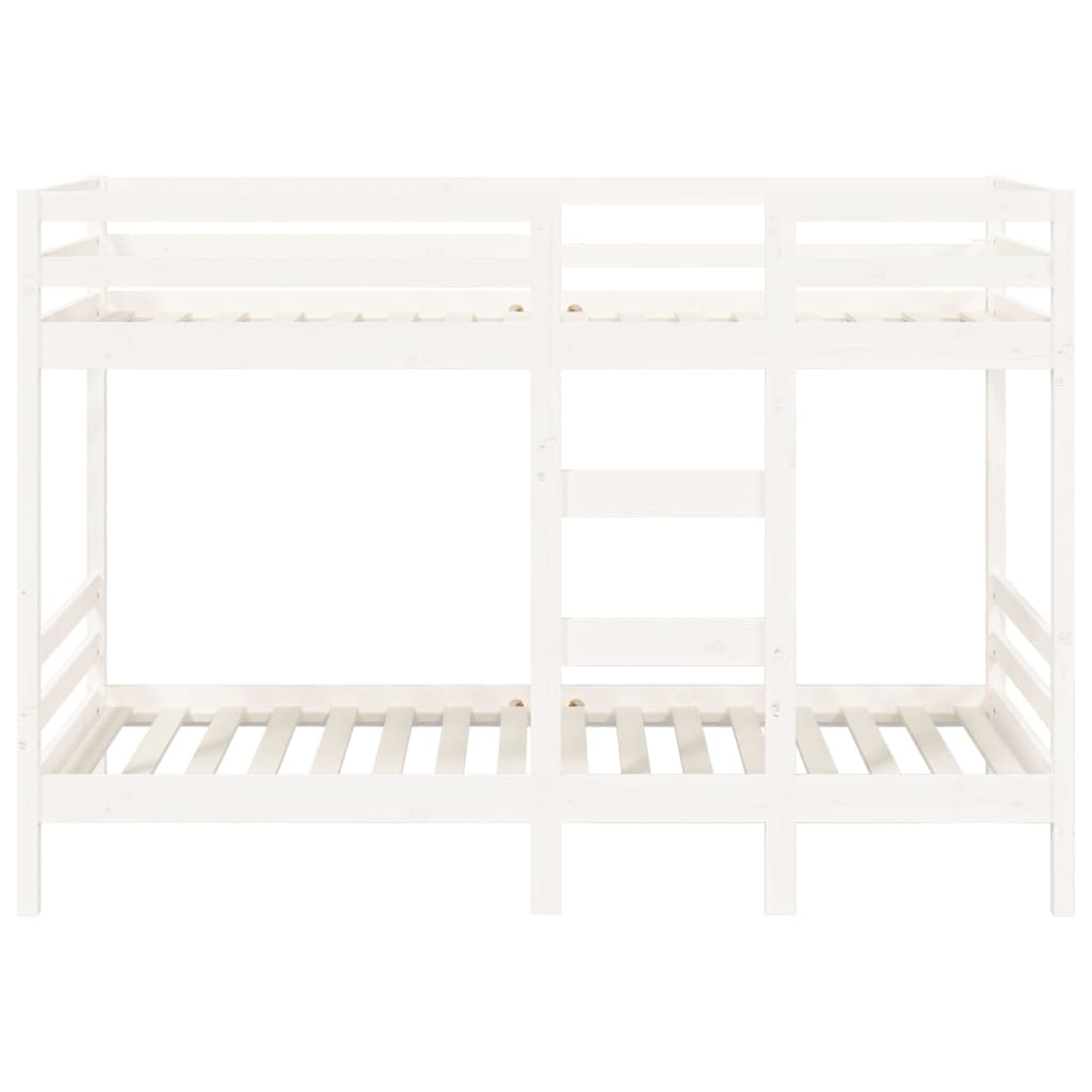 køjeseng 90x190 cm massivt fyrretræ hvid