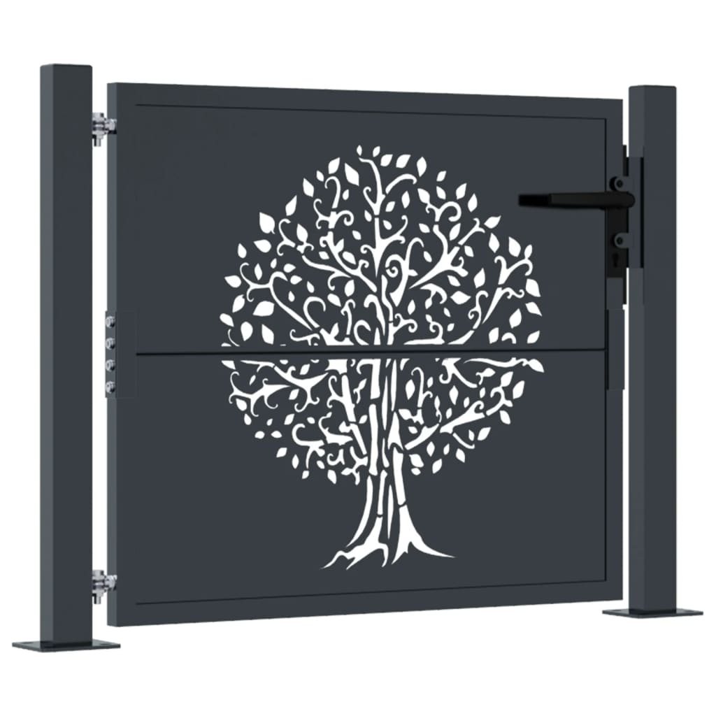 havelåge antracitgrå 100x75 cm ståltrædesign