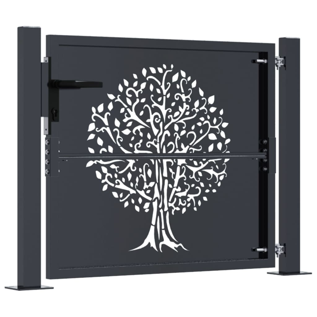 havelåge antracitgrå 100x75 cm ståltrædesign