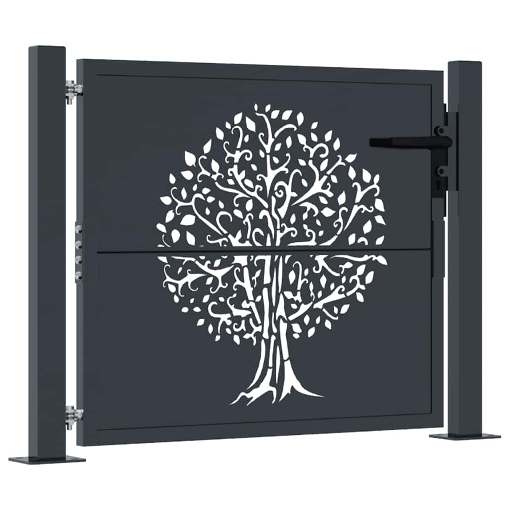 havelåge antracitgrå 100x100 cm ståltrædesign