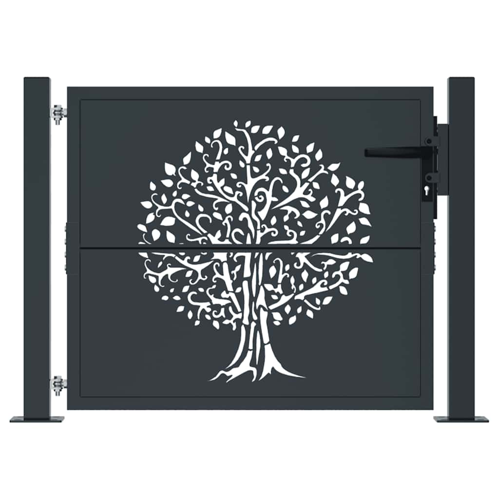 havelåge antracitgrå 100x100 cm ståltrædesign