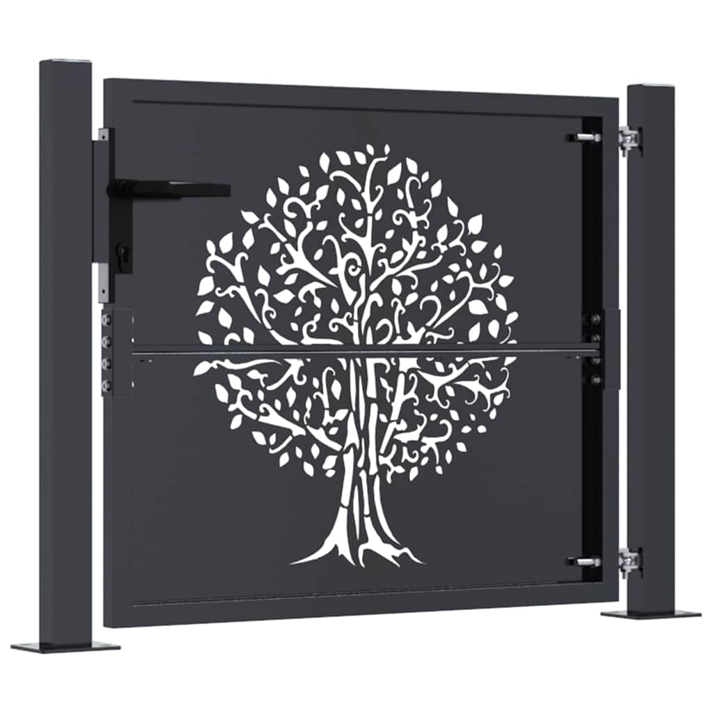 havelåge antracitgrå 100x100 cm ståltrædesign