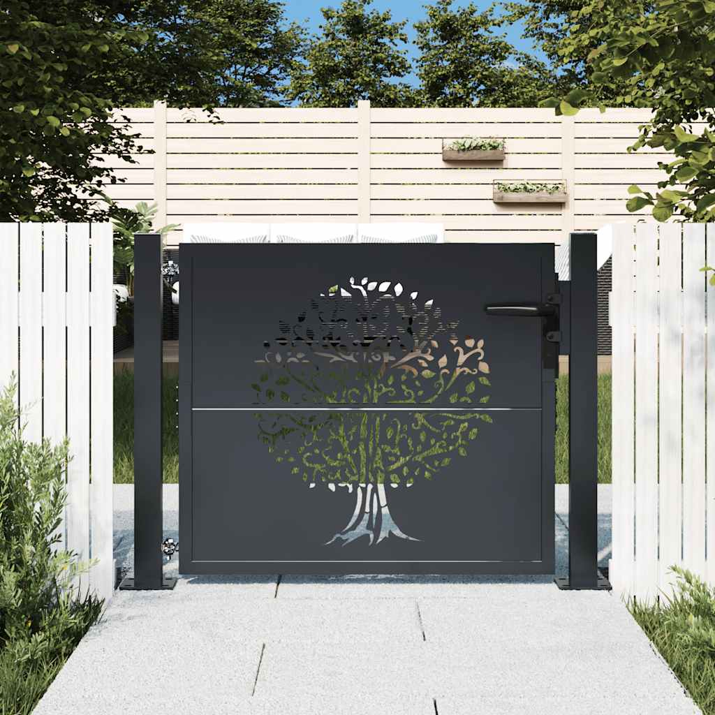 havelåge antracitgrå 100x100 cm ståltrædesign