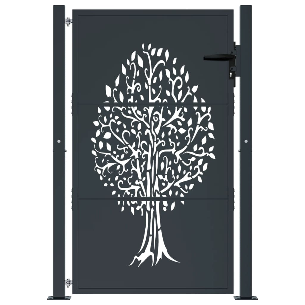 havelåge antracitgrå 100x125 cm ståltrædesign