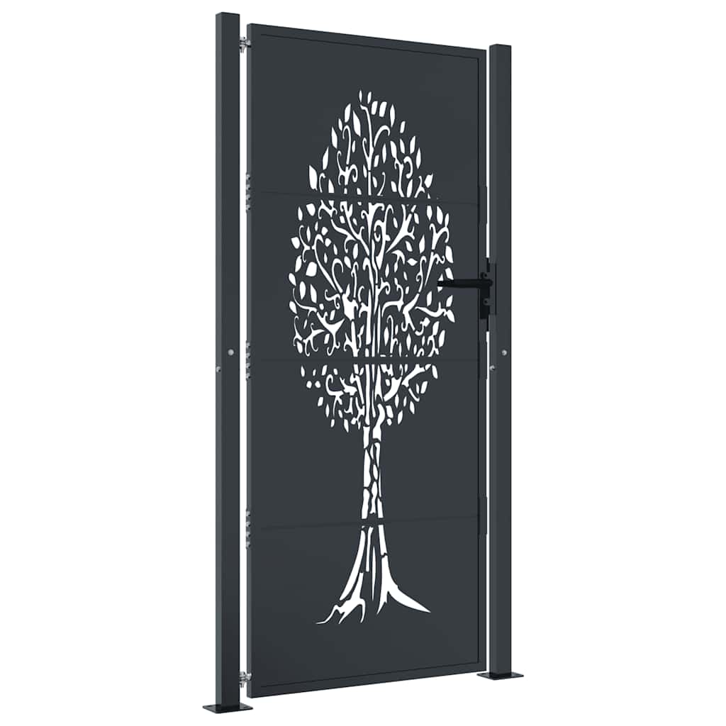 havelåge antracitgrå 100x175 cm ståltrædesign