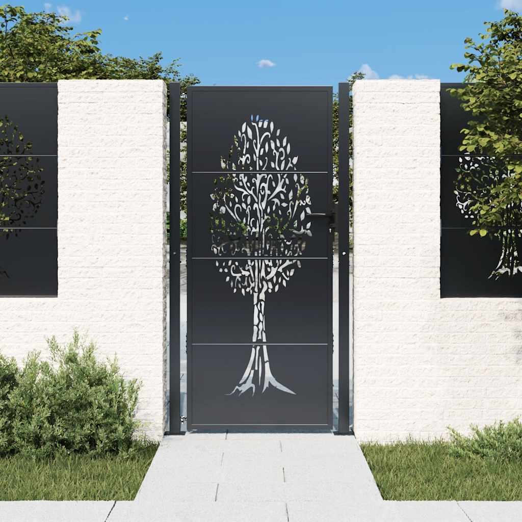 havelåge antracitgrå 100x200 cm ståltrædesign