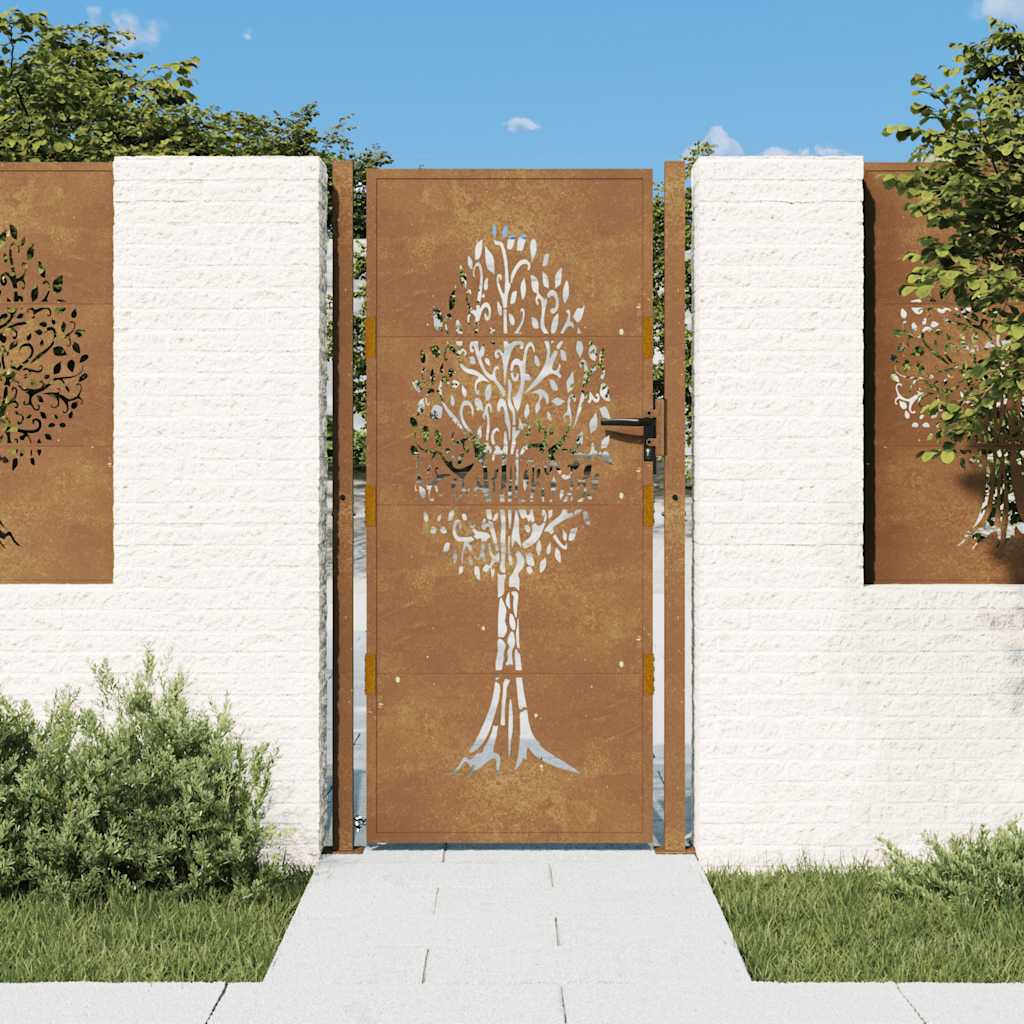 havelåge 100x200 cm cortenstål trædesign