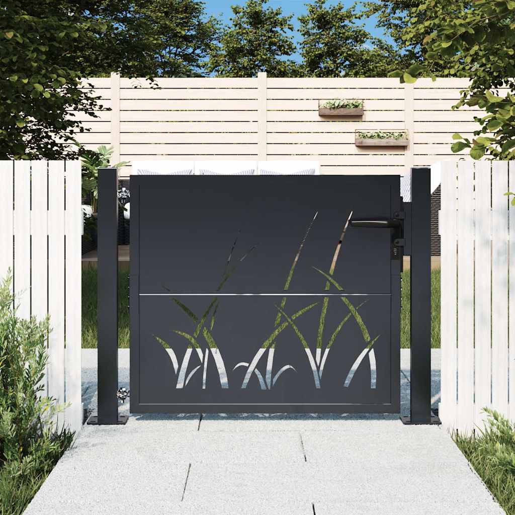 havelåge antracitgrå 100x100 cm stålgræsdesign
