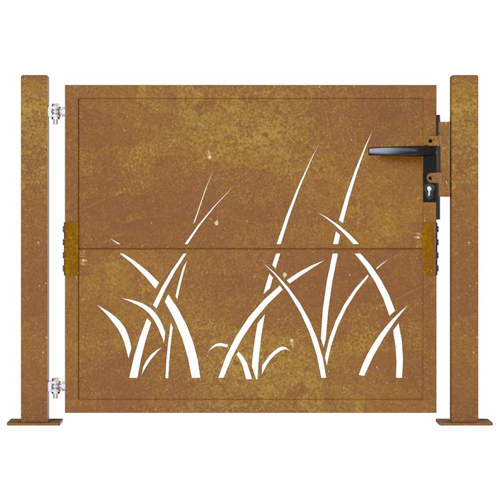 havelåge 100x75 cm cortenstål græsdesign