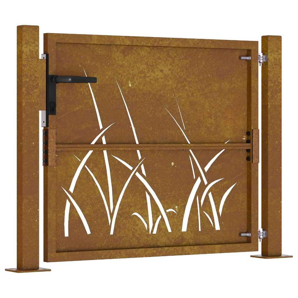 havelåge 100x75 cm cortenstål græsdesign